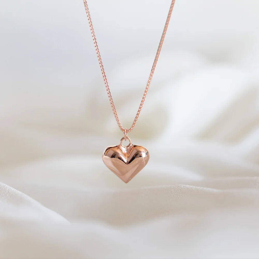 Rose Gold Heart Necklace (S925) - Only 3 left! - Picture 4 of 5